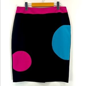 Worthington Art Deco Pencil Skirt Lined Zipper Size 14 Office Polkadot Work Suit